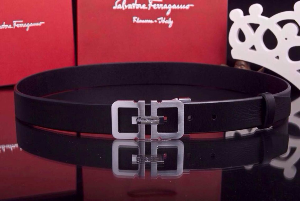 Ferragamo Gentle Monster leather belt with double gancini buckle GM113